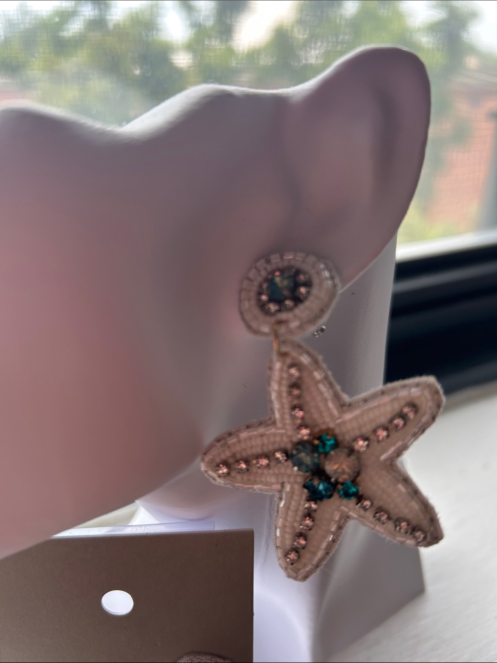 BP. Beaded Starfish Rhinestone Statement Drip Earrings - Picture 4 of 6